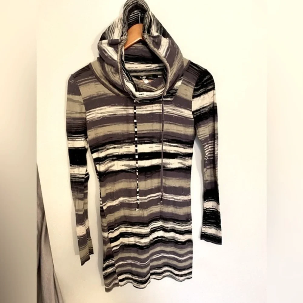 Y2K Vintage 2000s Kensie Sweater Dress Hood Cowl Neck Size Small